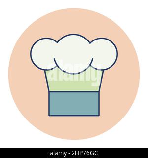 Icône vectorielle de la tête de cuisine Chef Illustration de Vecteur