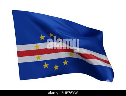 3D drapeau d'illustration du Cap-Vert. Drapeau de haute résolution de Cape Verdean isolé sur fond blanc. 3d rendu Banque D'Images