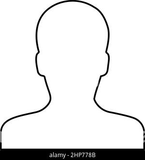 Contour du visage de l'icône de vecteur de silhouette de profil de tête ...