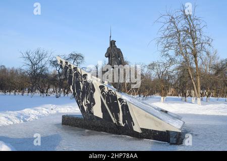 KRONSHTADT, RUSSIE - le 18 JANVIER 2022 : monument aux marins baltes le jour de janvier. Quai Admiralty, parc Patriot Banque D'Images