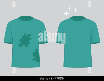 Nettoyer et salir le t-shirt avec une tache Illustration de Vecteur