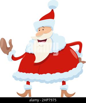 Personnage de dessin animé du Père Noël à l'heure de Noël Illustration de Vecteur