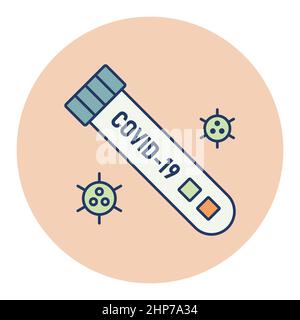 Icône du vecteur du tube de test sanguin du coronavirus Illustration de Vecteur