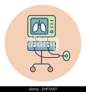 Ventilation des poumons pour thérapie médicale en unité de soins intensifs Illustration de Vecteur