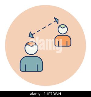 Vecteur d'icône de distance sociale. Mesures de quarantaine Illustration de Vecteur