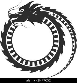 Motif d'illustration vectoriel d'icône Dragon Illustration de Vecteur