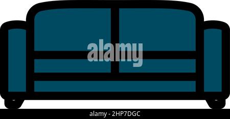 Icône canapé de bureau Illustration de Vecteur