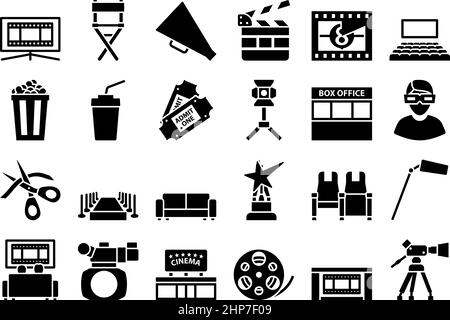 Cinéma Icon Set Illustration de Vecteur