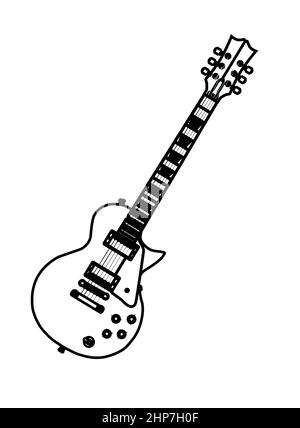 Dessin Guitar Line Illustration de Vecteur