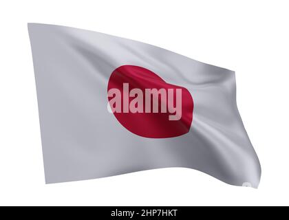 3D drapeau d'illustration du Japon. Drapeau japonais haute résolution isolé sur fond blanc. 3d rendu Banque D'Images