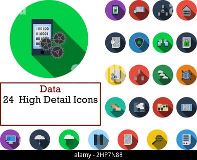 Ensemble d'icônes de données Illustration de Vecteur