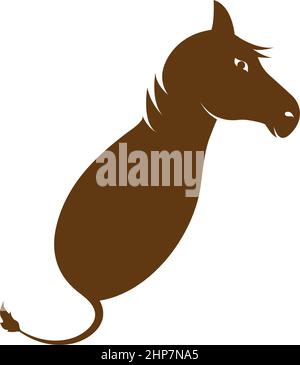 Illustration du modèle d'icône en forme de cheval Illustration de Vecteur