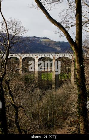 Pontcysyllte Aqueduct 19 arque de l'ingénierie par Thomas Telford, enjambant la rivière Dee à Wrexham, Llangollen Banque D'Images