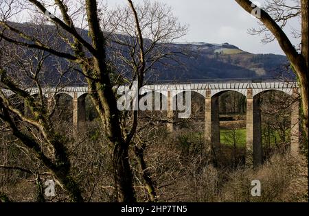 Pontcysyllte Aqueduct 19 arque de l'ingénierie par Thomas Telford, enjambant la rivière Dee à Wrexham, Llangollen Banque D'Images