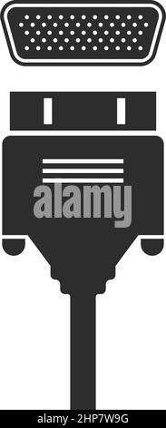 modèle de conception d'illustration vectorielle d'icône de câble hdmi Illustration de Vecteur