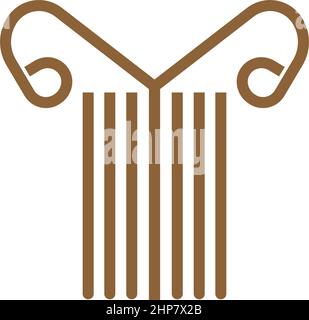 Pillar icon logo flat design template Illustration de Vecteur
