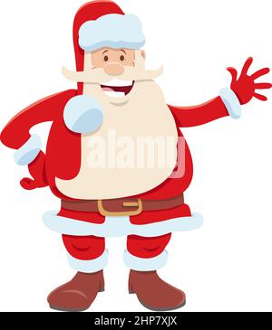 Personnage de dessin animé du Père Noël à l'heure de Noël Illustration de Vecteur