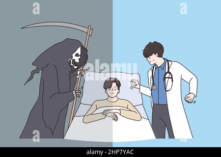 Concept de santé et lutte pour la vie. Illustration de Vecteur