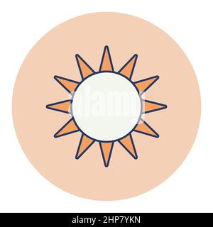 Icône plate isolée Sun Vector. Panneau météo Illustration de Vecteur