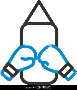 Icône de la poire et des gants de boxe Illustration de Vecteur