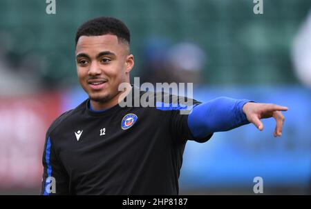 Bath, Royaume-Uni. 19th févr. 2022. 19th février 2022 ; The Recreation Ground, Bath, Somerset, Angleterre ; Gallagher Premiership Rugby, Bath versus Leicester; Max Ojomoh of Bath se réchauffe crédit: Action plus Sports Images/Alay Live News Banque D'Images