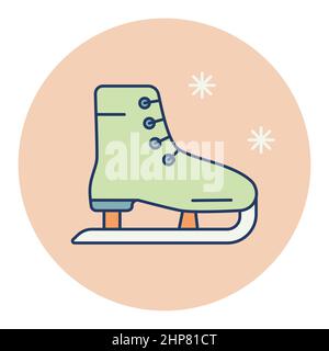 Icône représentant un vecteur de chaussures de patinage. Panneau hiver Illustration de Vecteur