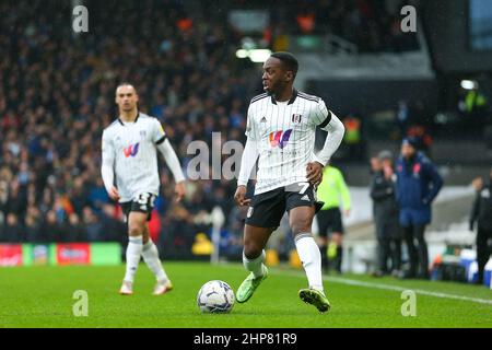 Londres, Royaume-Uni. 19th février 2022 ; Craven Cottage, Fulham, Londres, Angleterre ; EFL Championship football, Fulham versus Huddersfield; Neeskens Kebano de Fulham Credit: Action plus Sports Images/Alamy Live News Banque D'Images