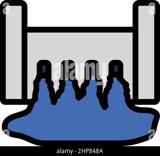 L'icône centrale hydroélectrique Illustration de Vecteur