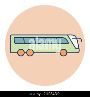 Icône de vecteur plat de bus de voyage Illustration de Vecteur
