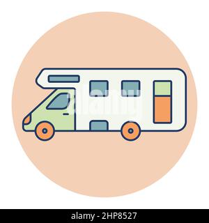 Mobile home Motor home Caravan Trailer Vehicle Illustration de Vecteur