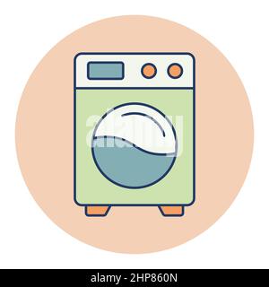 Icône vecteur plat pour lave-linge Illustration de Vecteur