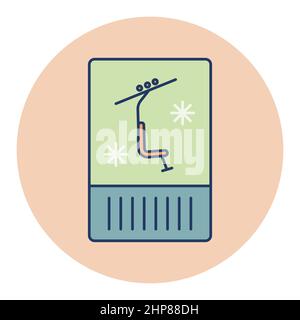 Icône de vecteur de forfait de ski. Panneau hiver Illustration de Vecteur