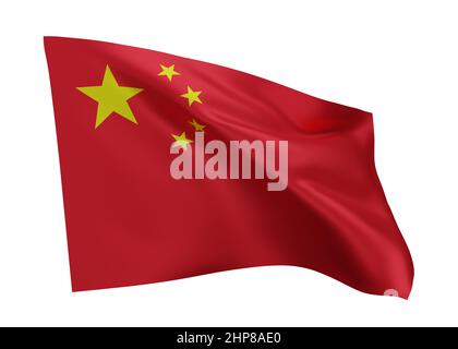 3D illustration drapeau de la République de Chine. Drapeau chinois haute résolution isolé sur fond blanc. 3d rendu Banque D'Images