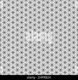 Motif Flower of Life et carreau sans couture à utiliser comme arrière-plan. Cercles disposés de manière hexagonale, générer un motif pétale de fleur. Banque D'Images