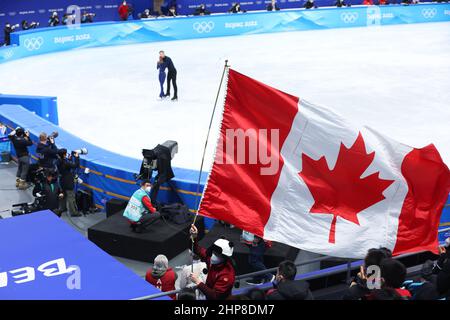 Pékin, Chine. 19th févr. 2022. Patinage artistique de l'équipe du Canada : patinage gratuit de l'équipe par paires pendant les Jeux olympiques d'hiver de 2022 à Beijing au stade intérieur de la capitale à Beijing, en Chine . Credit: Yohei Osada/AFLO SPORT/Alay Live News Banque D'Images
