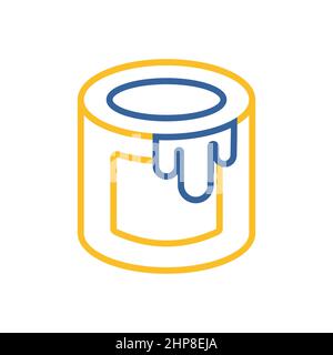 Icône à plat vectoriel de seau de peinture. Construction, réparation Illustration de Vecteur
