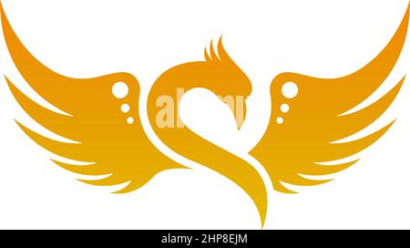 Modèle vectoriel de conception d'icône de logo Phoenix Illustration de Vecteur