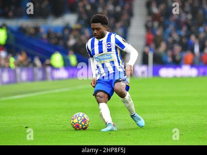 Brighton, Royaume-Uni. 19th févr. 2022. Tariq Lamptey de Brighton et Hove Albion lors du match de la Premier League entre Brighton et Hove Albion et Burnley à l'Amex le 19th 2022 février à Brighton, en Angleterre. (Photo de Jeff Mood/phcimages.com) Credit: PHC Images/Alamy Live News Banque D'Images