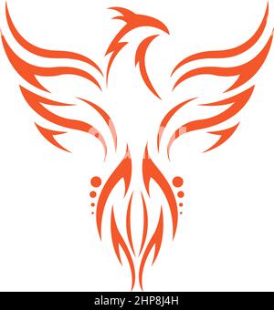 Modèle vectoriel de conception d'icône de logo Phoenix Illustration de Vecteur
