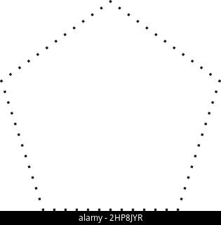 Symbole Pentagone icône en forme de pointillés représentant un élément d'interface utilisateur de conception graphique créative dans une illustration de pictogramme Illustration de Vecteur