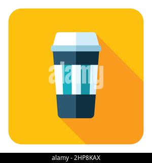 Icône vectorielle de tasse à café à emporter Illustration de Vecteur