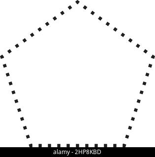 Symbole Pentagone icône en forme de pointillés représentant un élément d'interface utilisateur de conception graphique créative dans une illustration de pictogramme Illustration de Vecteur