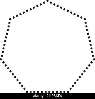 Symbole heptagon icône en forme de pointillé vecteur pour la conception graphique créative élément d'interface utilisateur dans une illustration de pictogramme Illustration de Vecteur