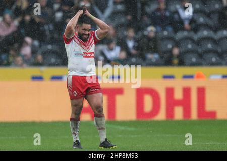 Konrad Hurrell (23) de St Helens pendant le match Banque D'Images