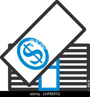 Icône pile de billets Illustration de Vecteur