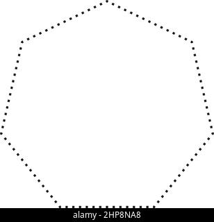 Symbole heptagon icône en forme de pointillé vecteur pour la conception graphique créative élément d'interface utilisateur dans une illustration de pictogramme Illustration de Vecteur