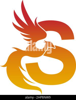 Icône lettre S avec modèle de logo phoenix Illustration de Vecteur