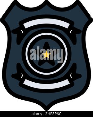 Icône de badge de police Illustration de Vecteur