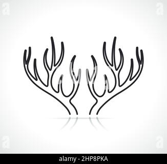 bois de cerf noir et blanc Illustration de Vecteur