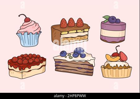 Menu de gâteaux et desserts pour le café Illustration de Vecteur